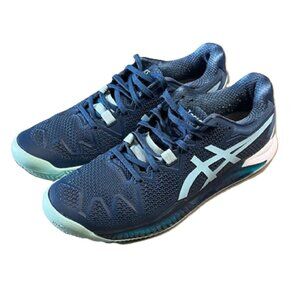 Asics GEL-Resolution 8 CLAY Tennis Shoes Women`s  8 -Light Indigo and Clear Blue